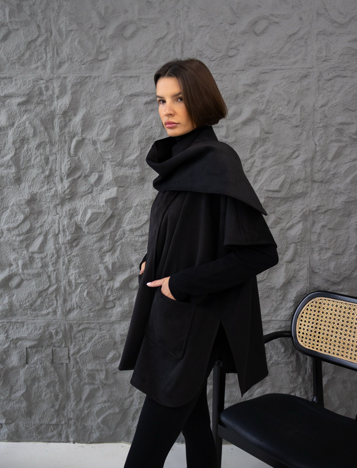 Cozy Shawl Jacket in Black