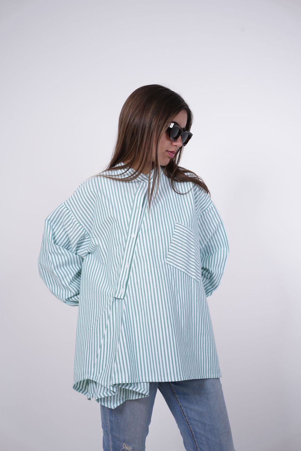 Oxford Striped Shirt In Green
