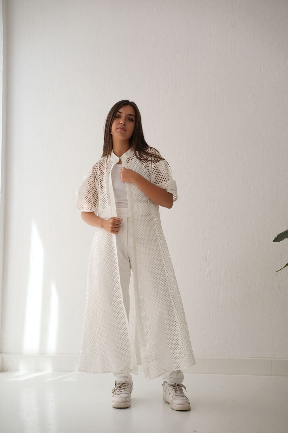 Net Dress In White