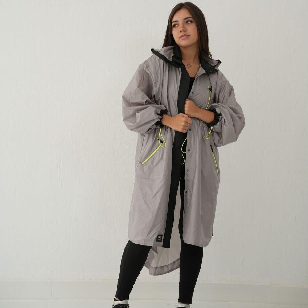 Waterproof Rain Coat in Silver