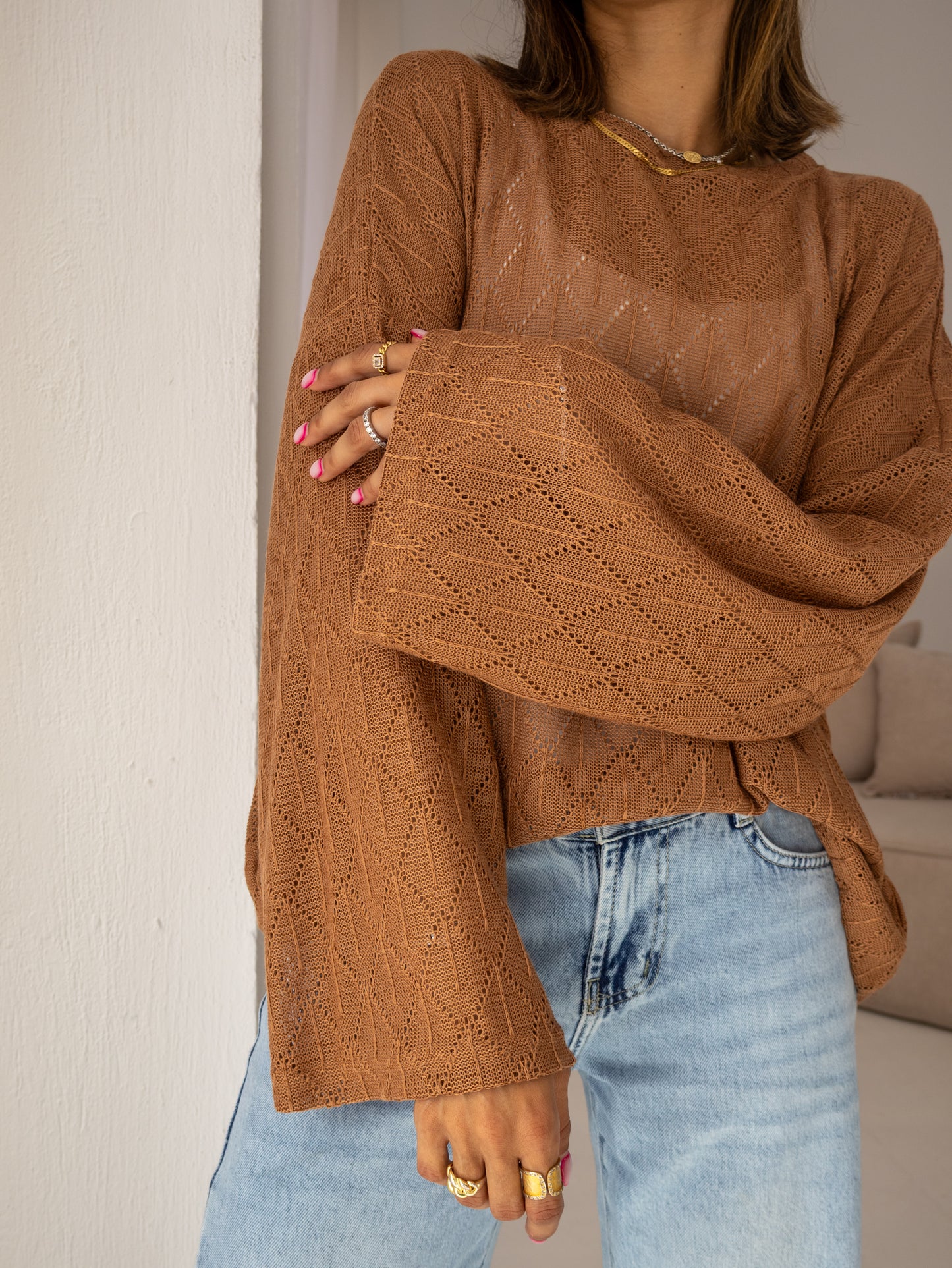 Aurea Knit Top in Camel
