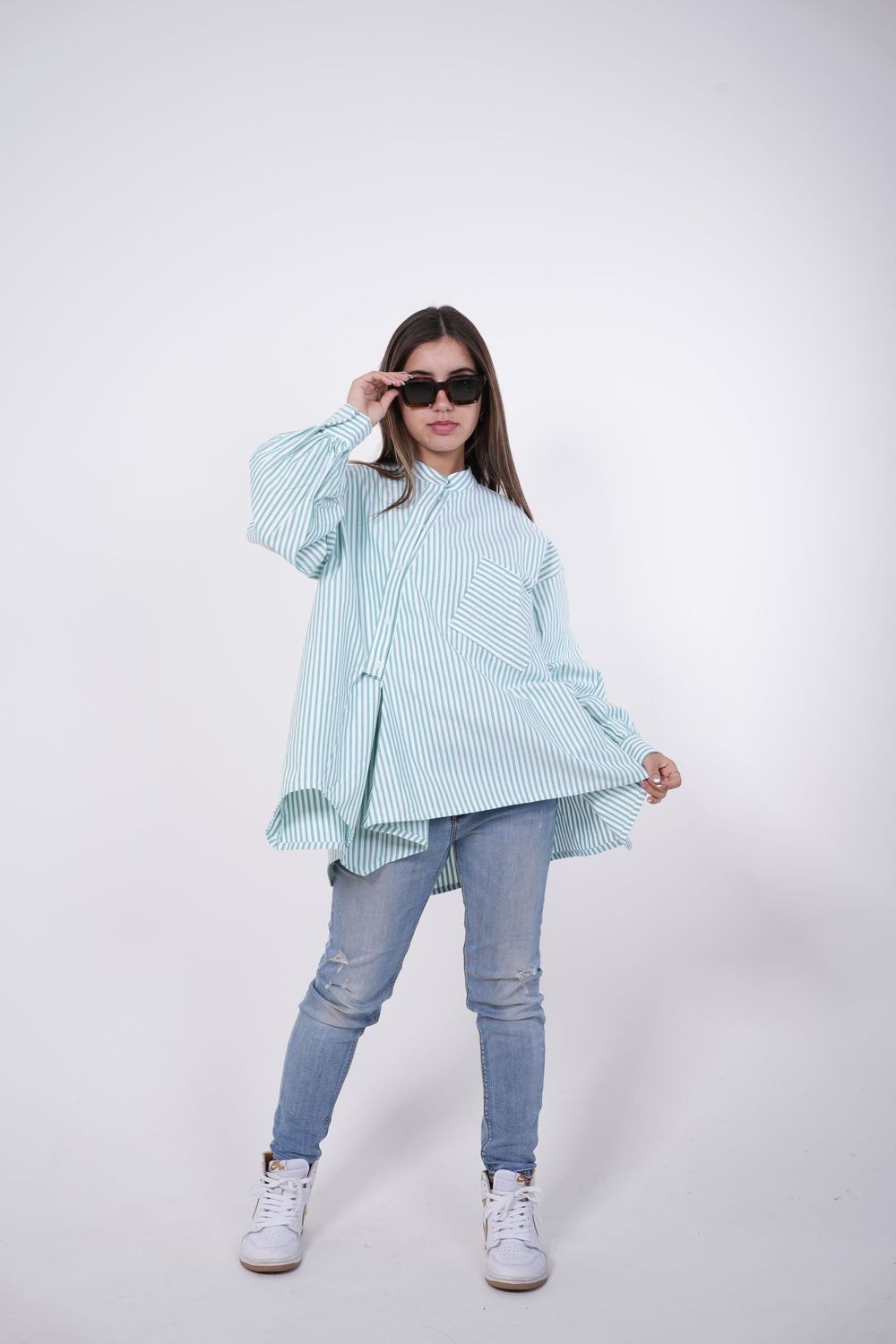 Oxford Striped Shirt In Green