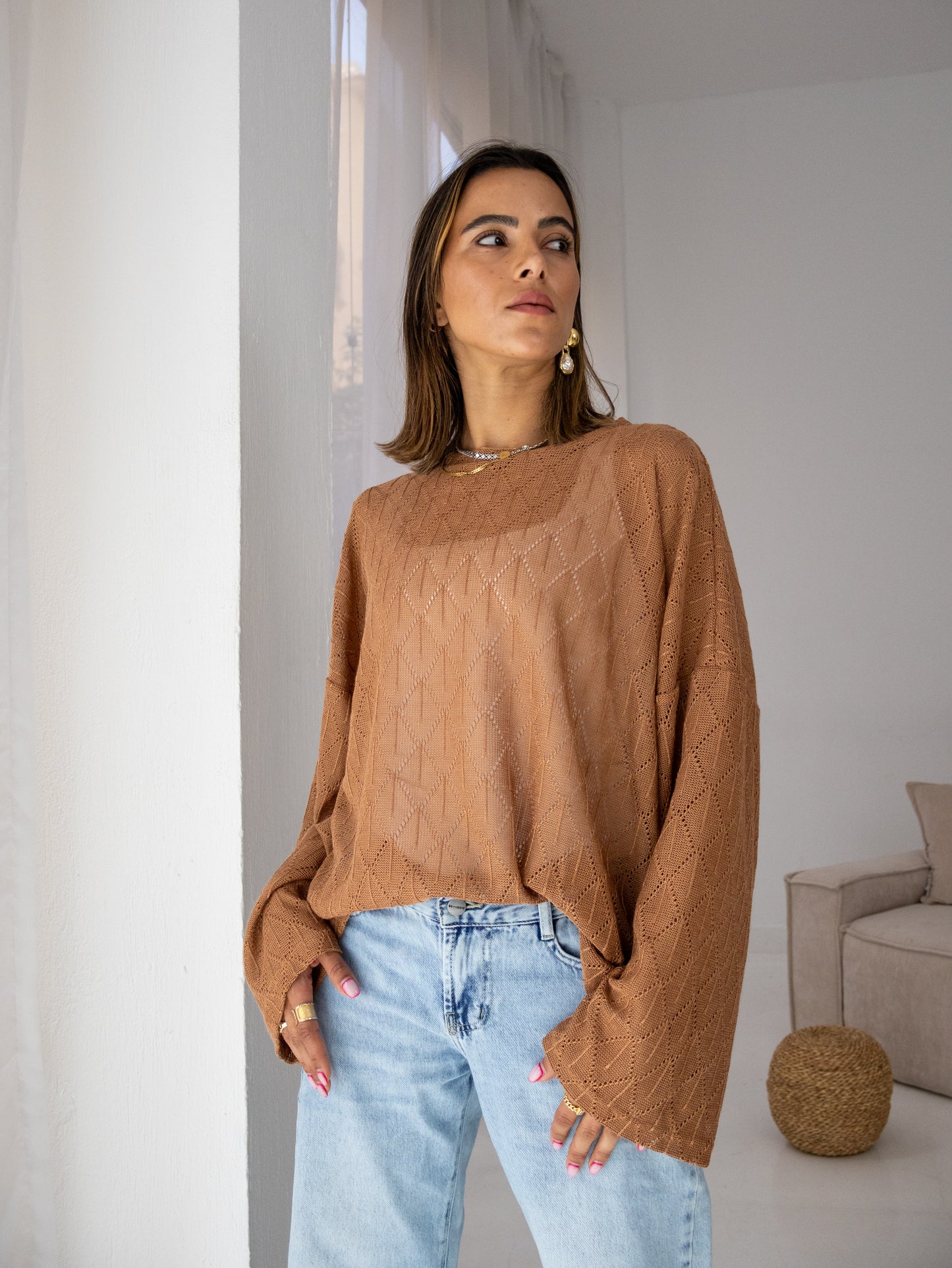 Aurea Knit Top in Camel