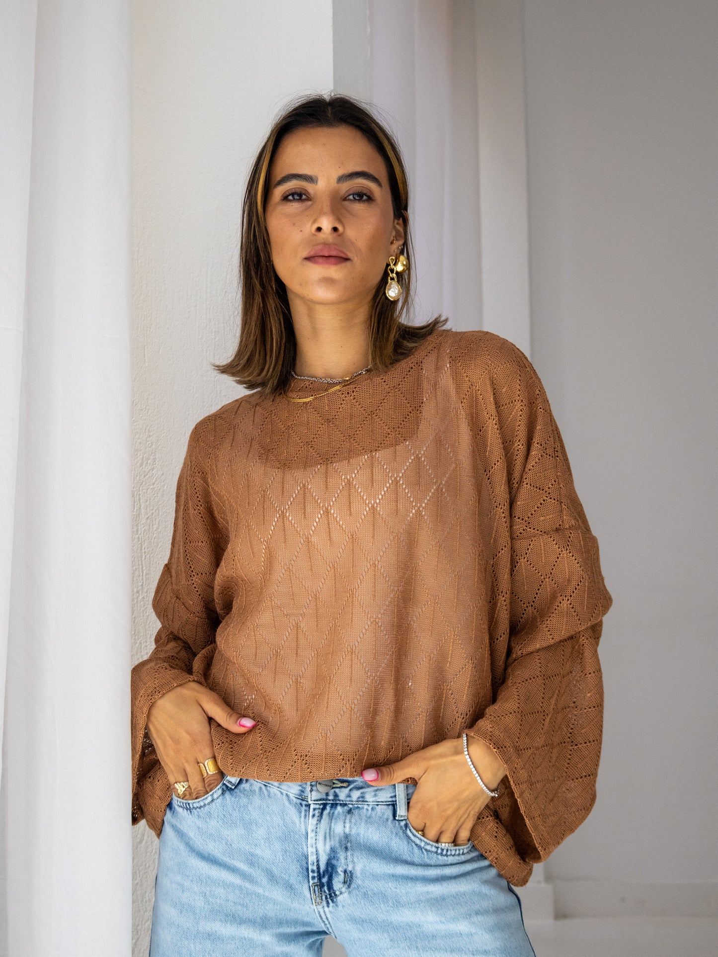 Aurea Knit Top in Camel