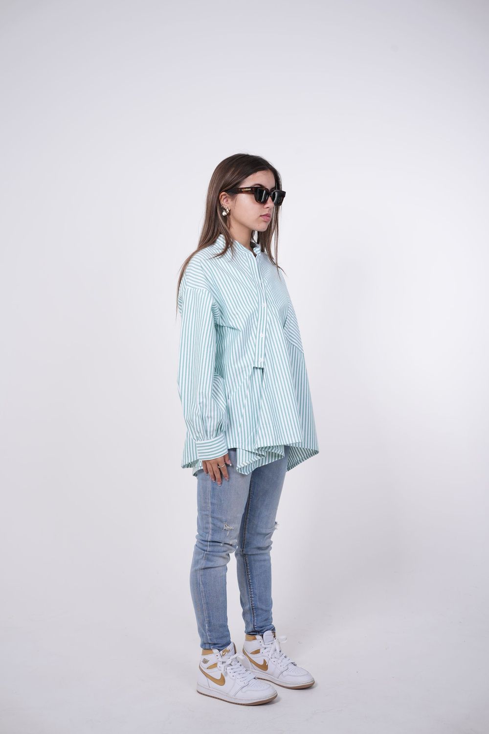 Oxford Striped Shirt In Green