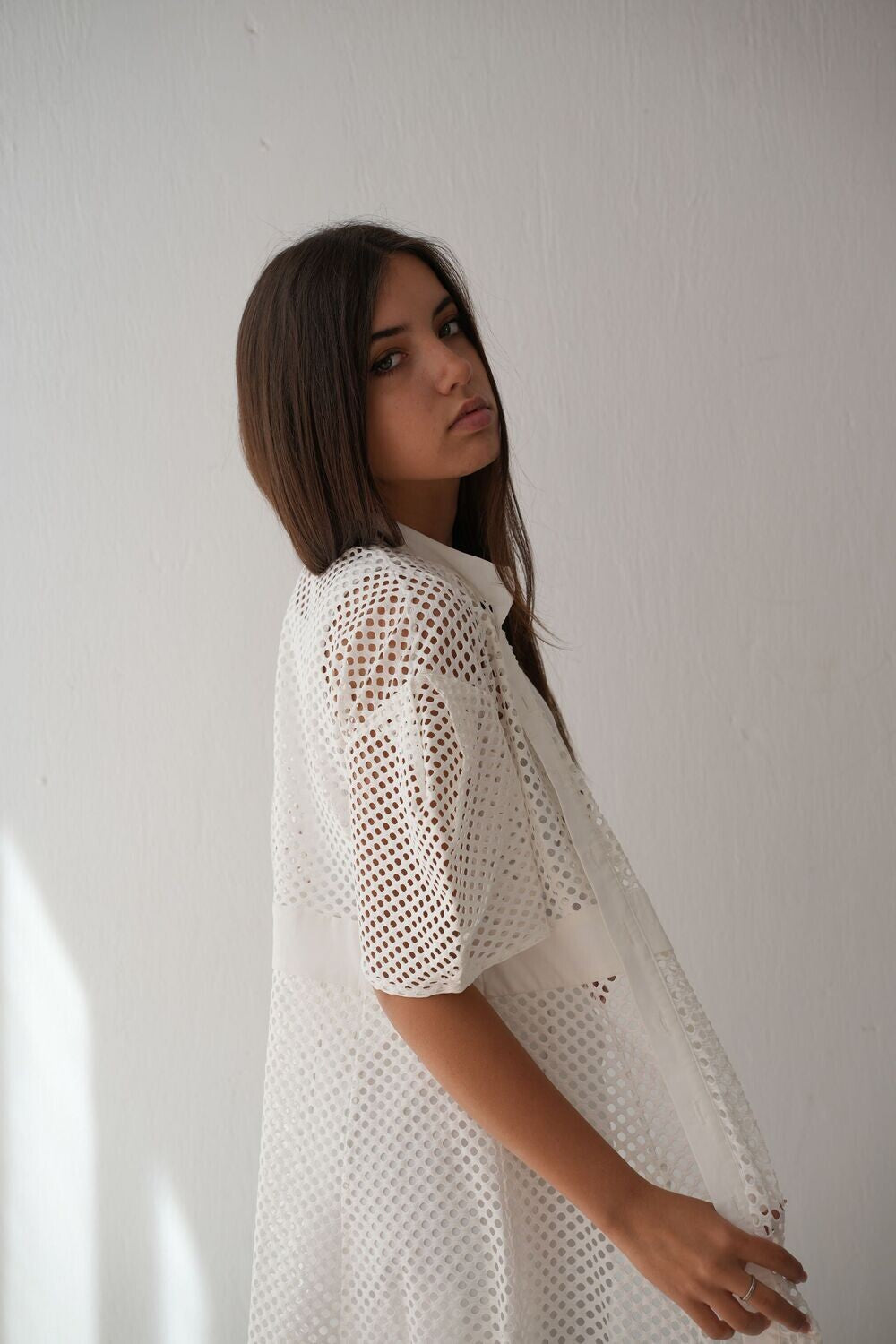 Net Dress In White
