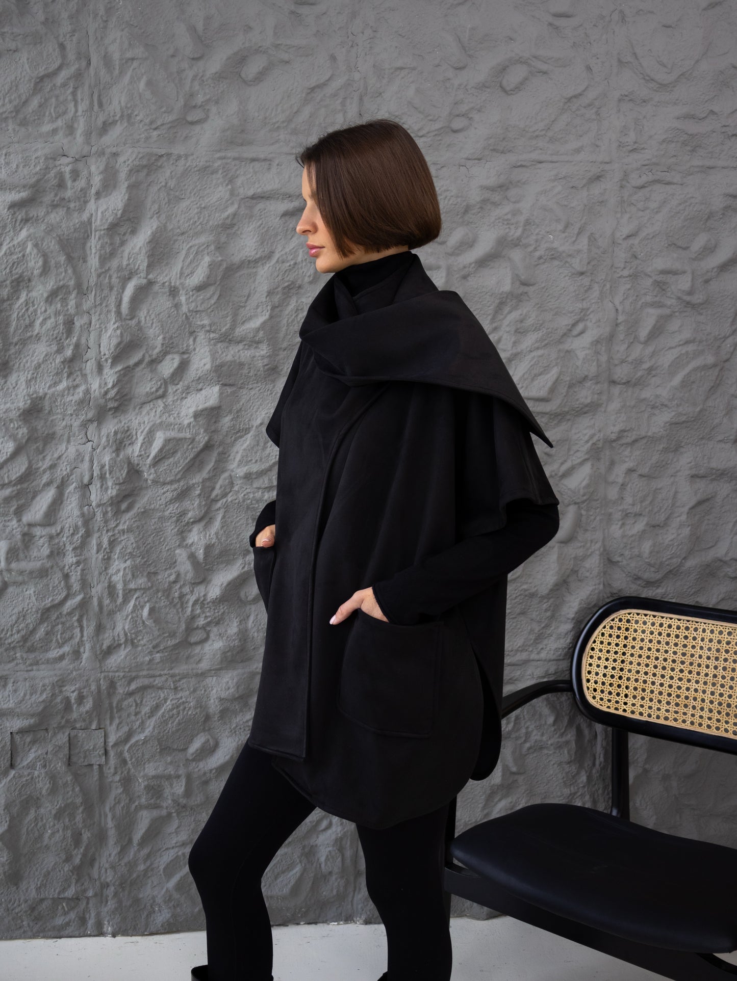 Cozy Shawl Jacket in Black