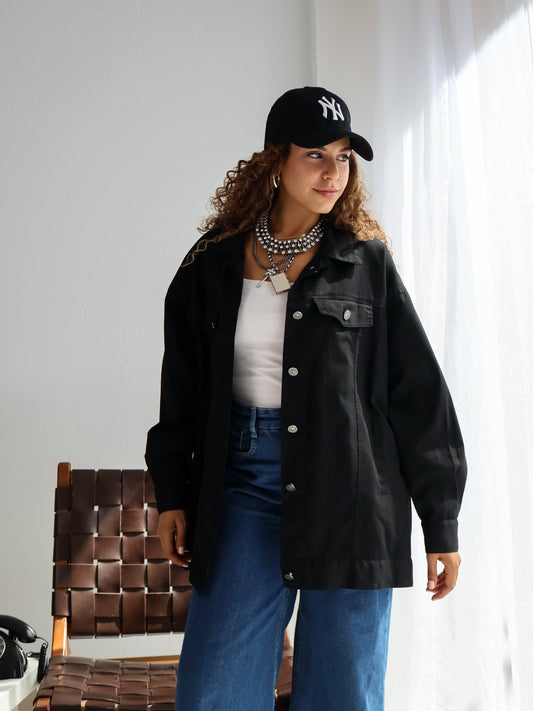 Lazy Jeans Jacket in Black