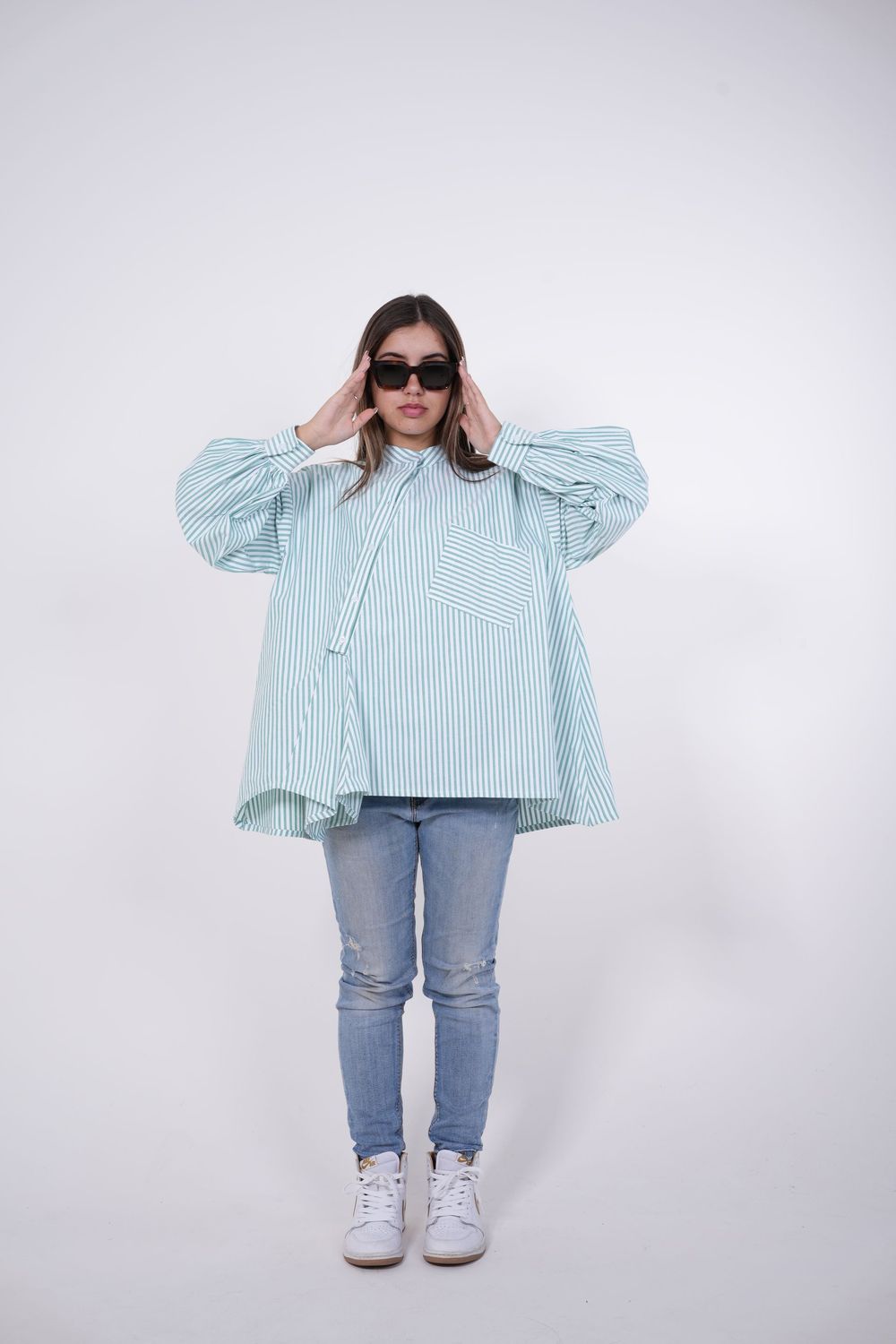 Oxford Striped Shirt In Green