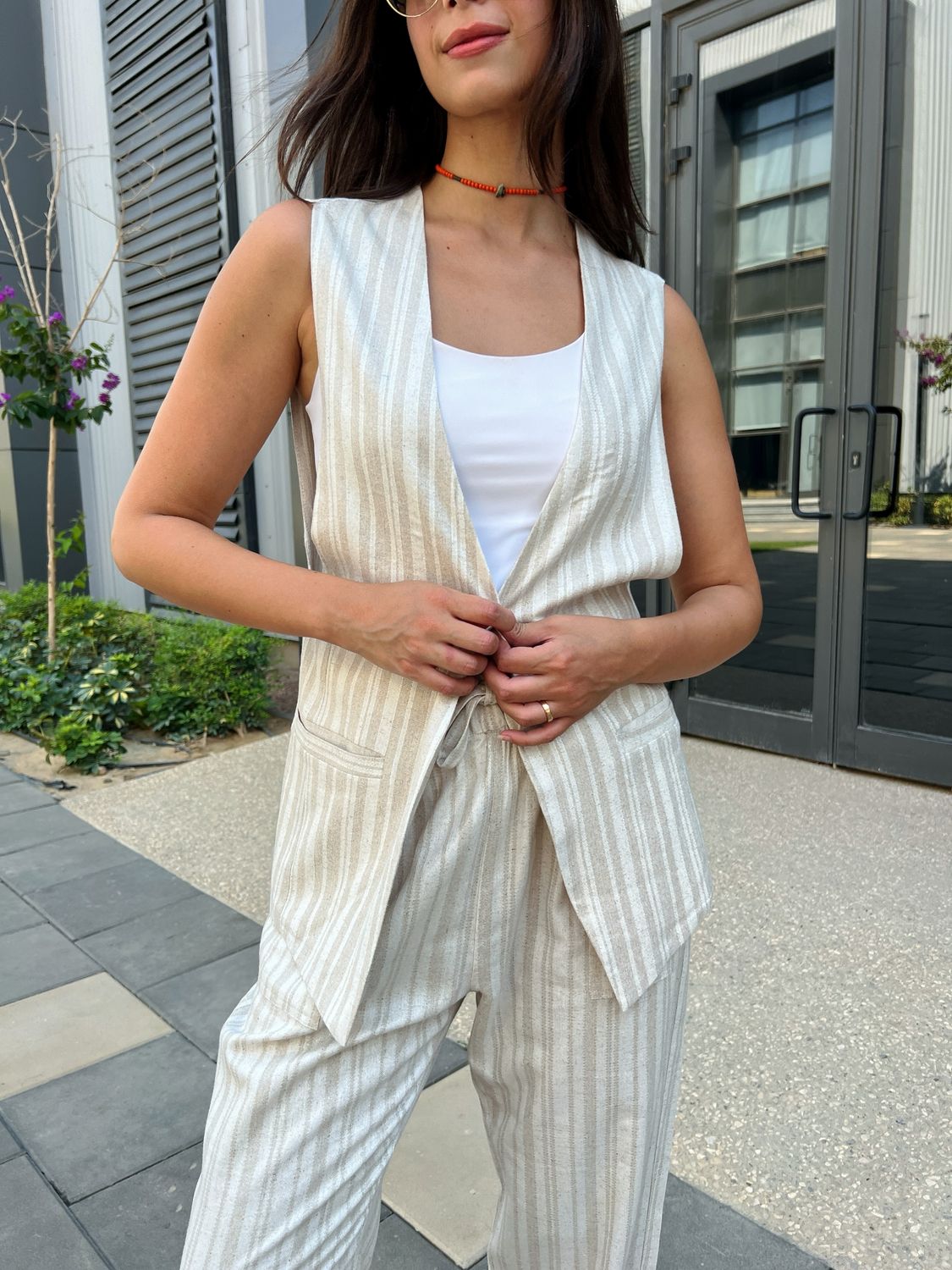Shimmery Co-ord Set in Beige