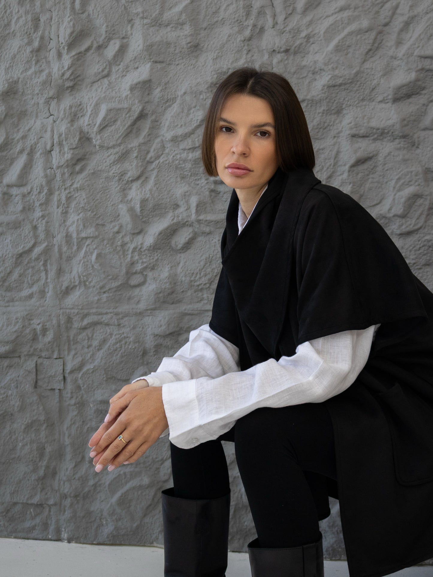 Cozy Shawl Jacket in Black