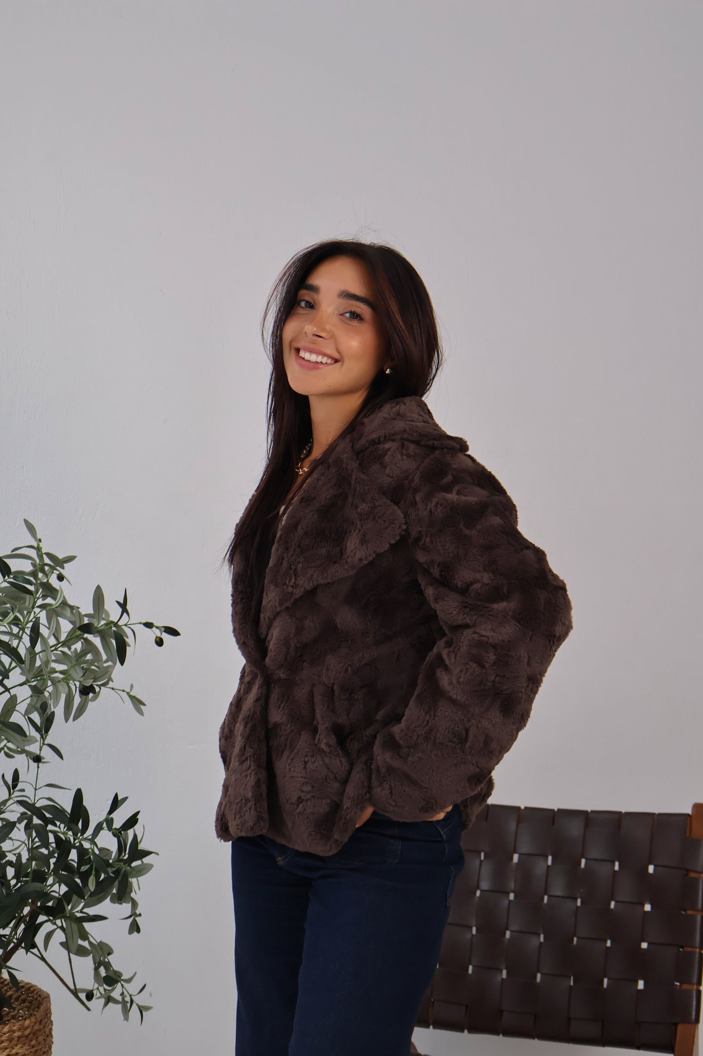Wild Whisper Cropped Fur in Brown