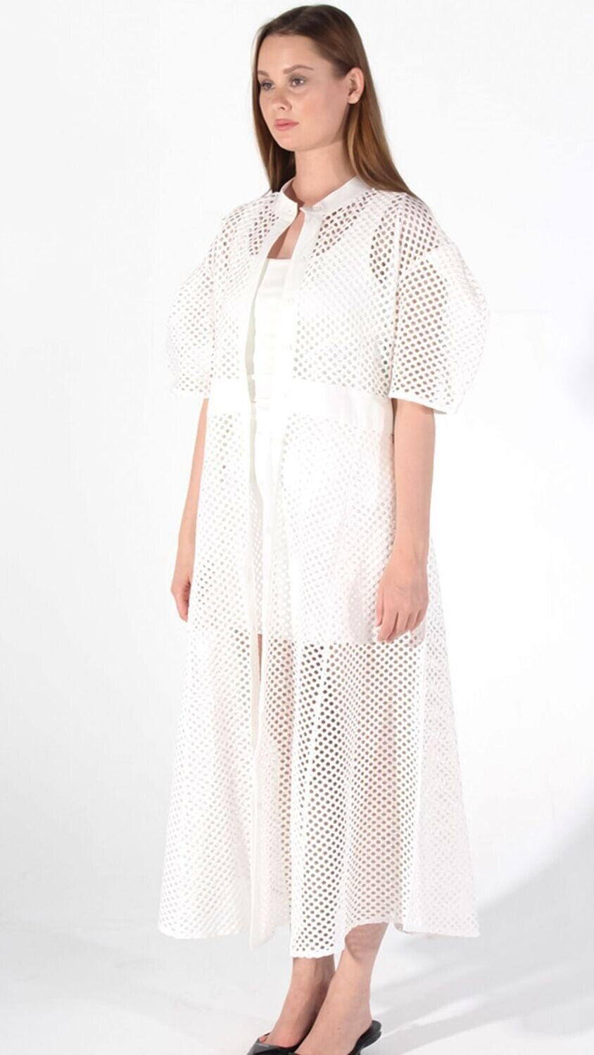 Net Dress In White