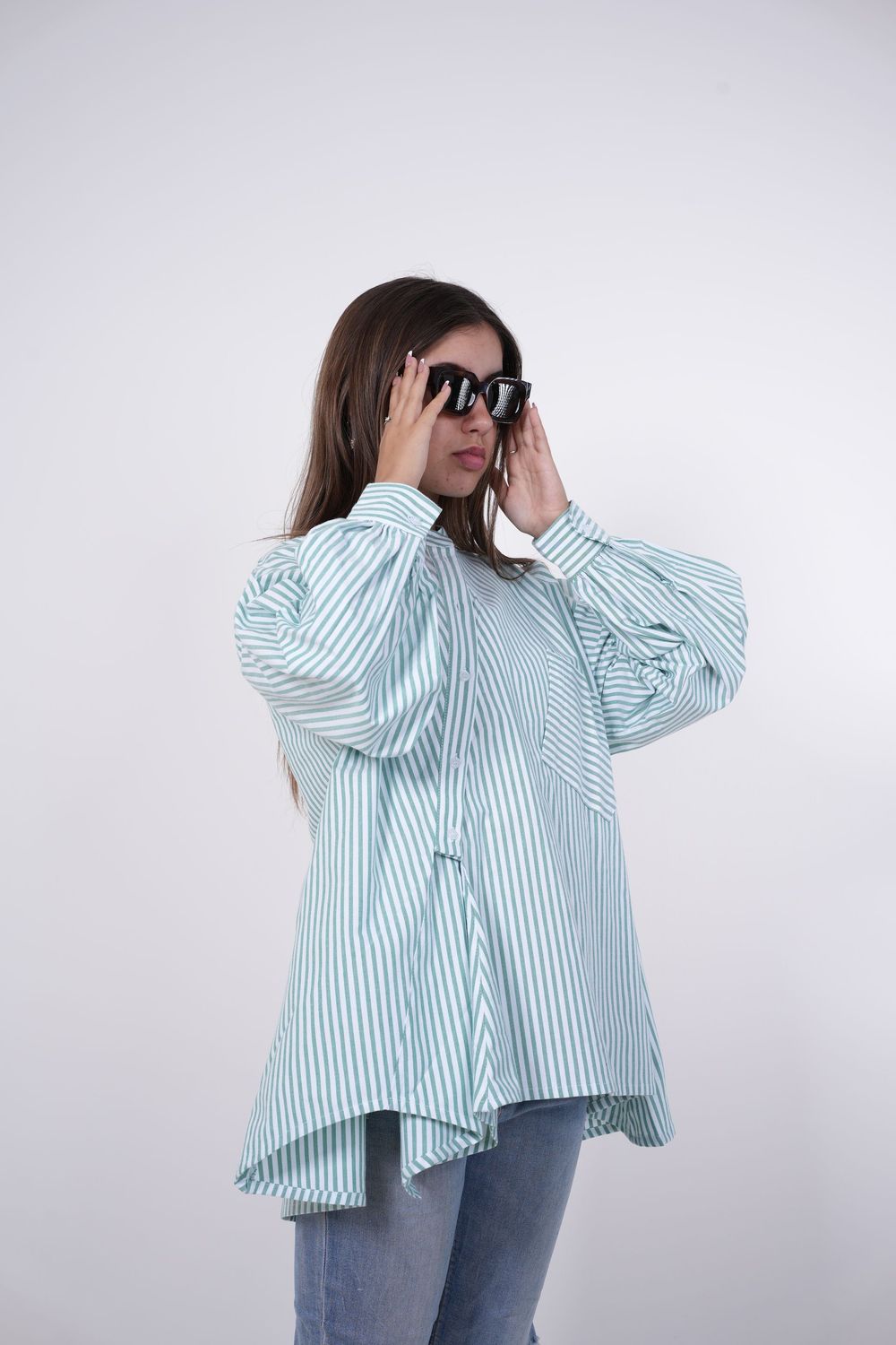 Oxford Striped Shirt In Green