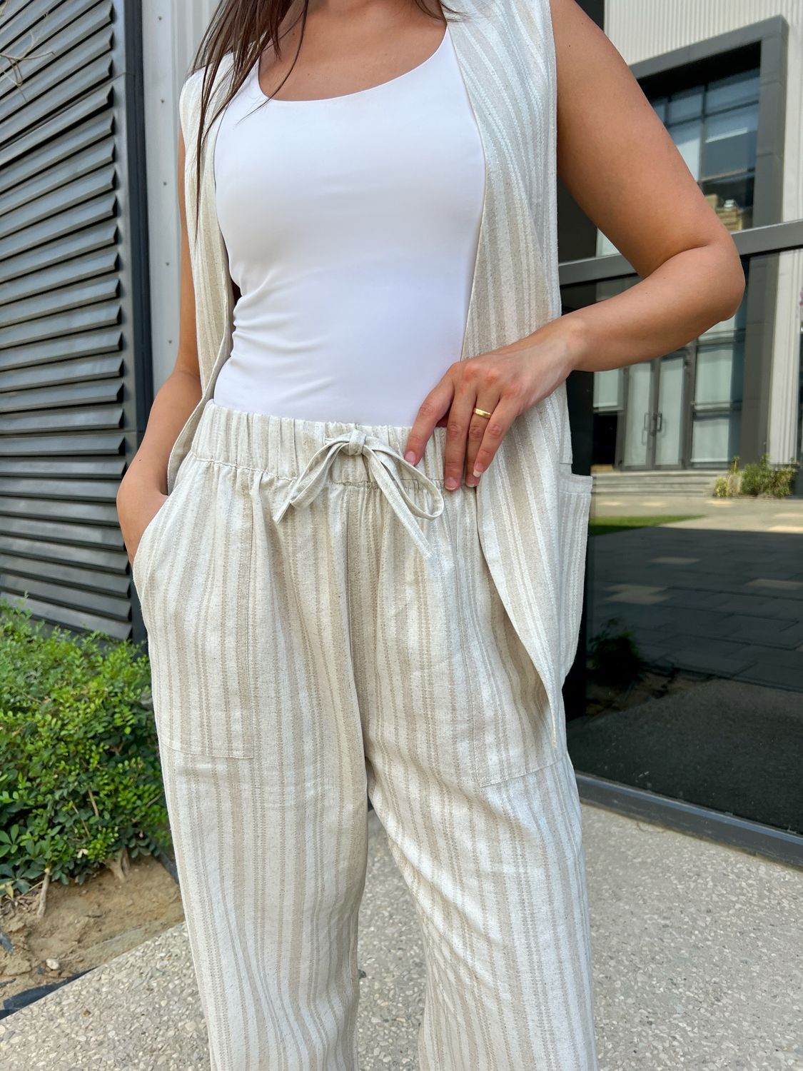 Shimmery Co-ord Set in Beige