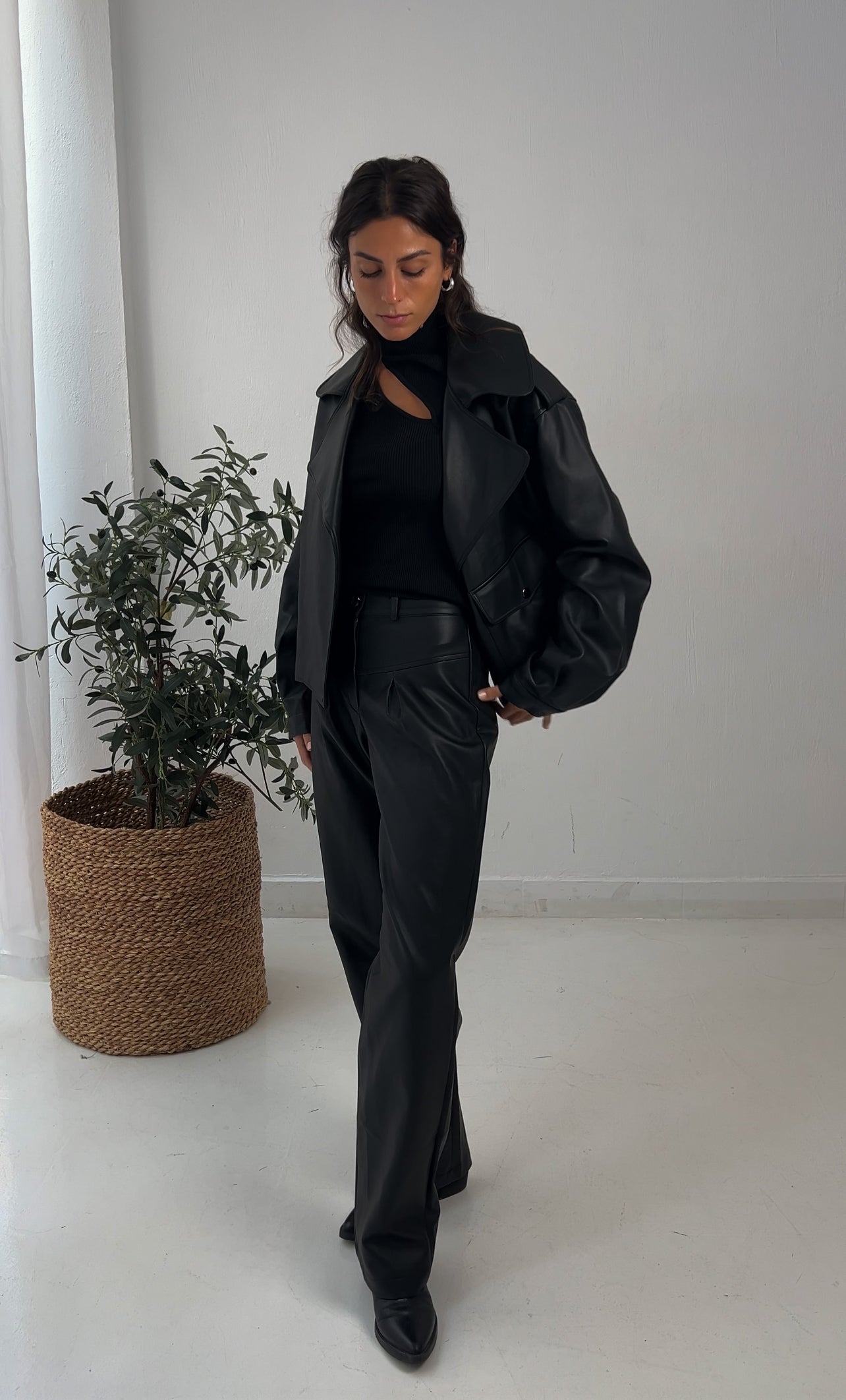 Alloy Leather Pants in Black