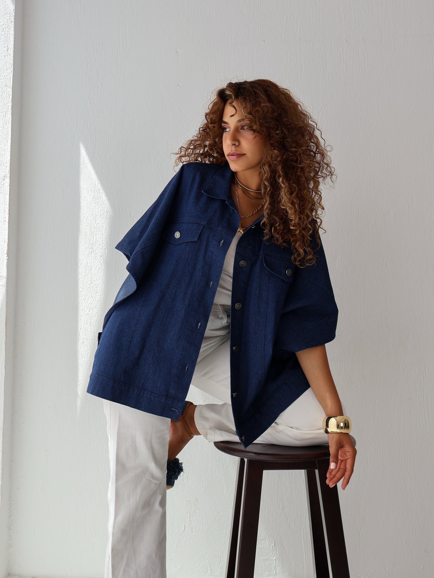 Denim Delight Vest in Dark Blue