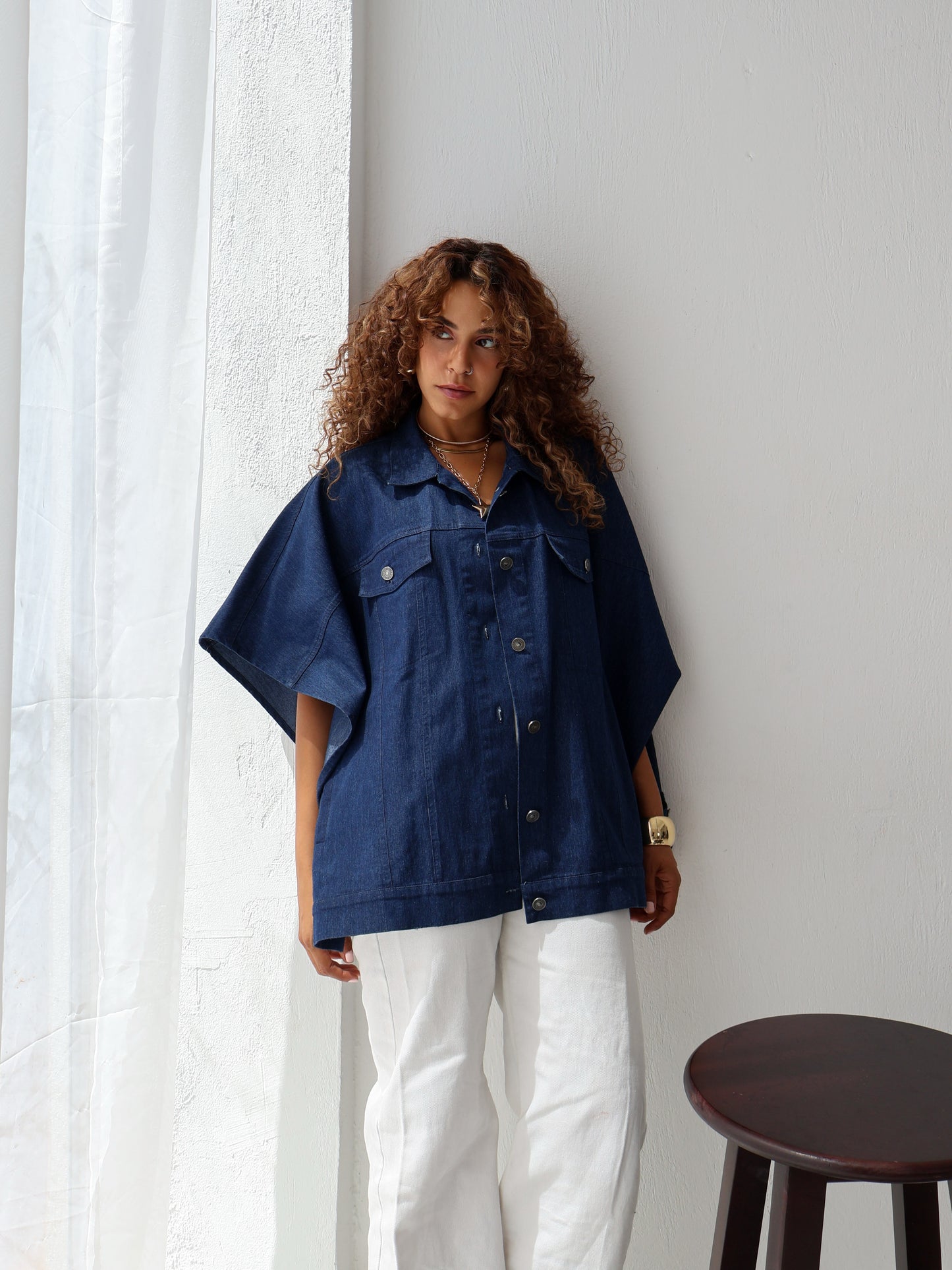 Denim Delight Vest in Dark Blue