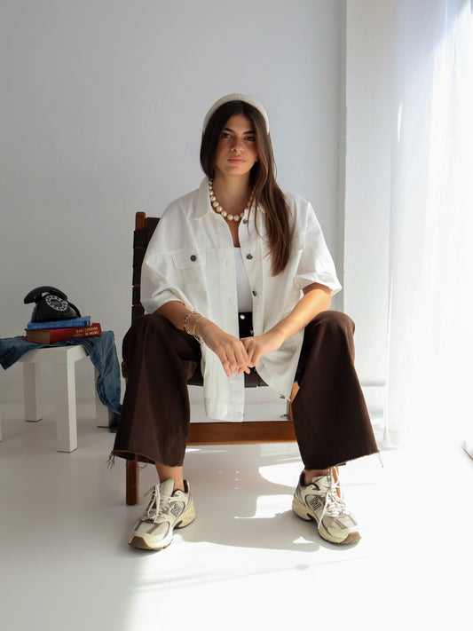 Denim Delight Vest in White