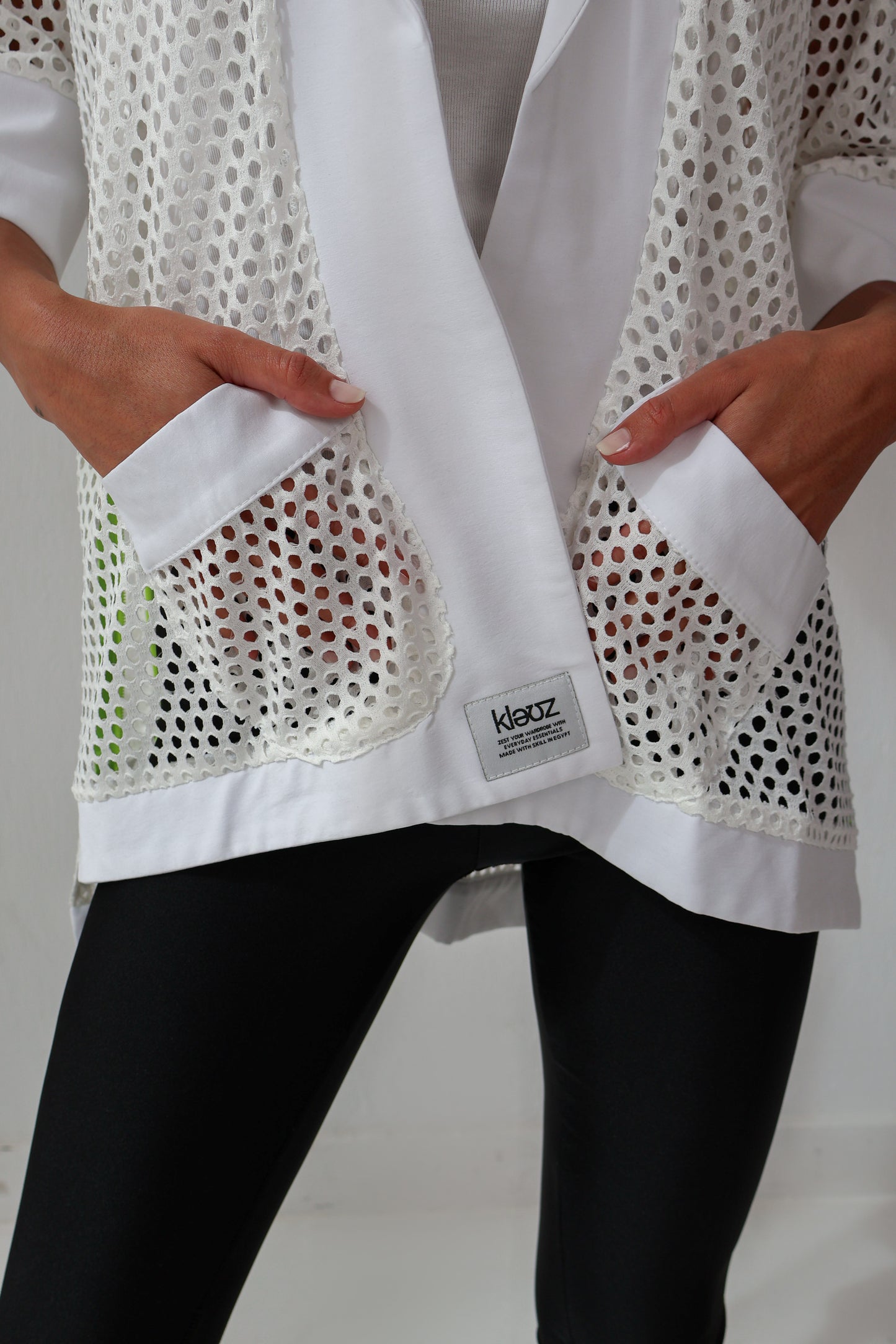 Airy Half Sleeved Jacket in White