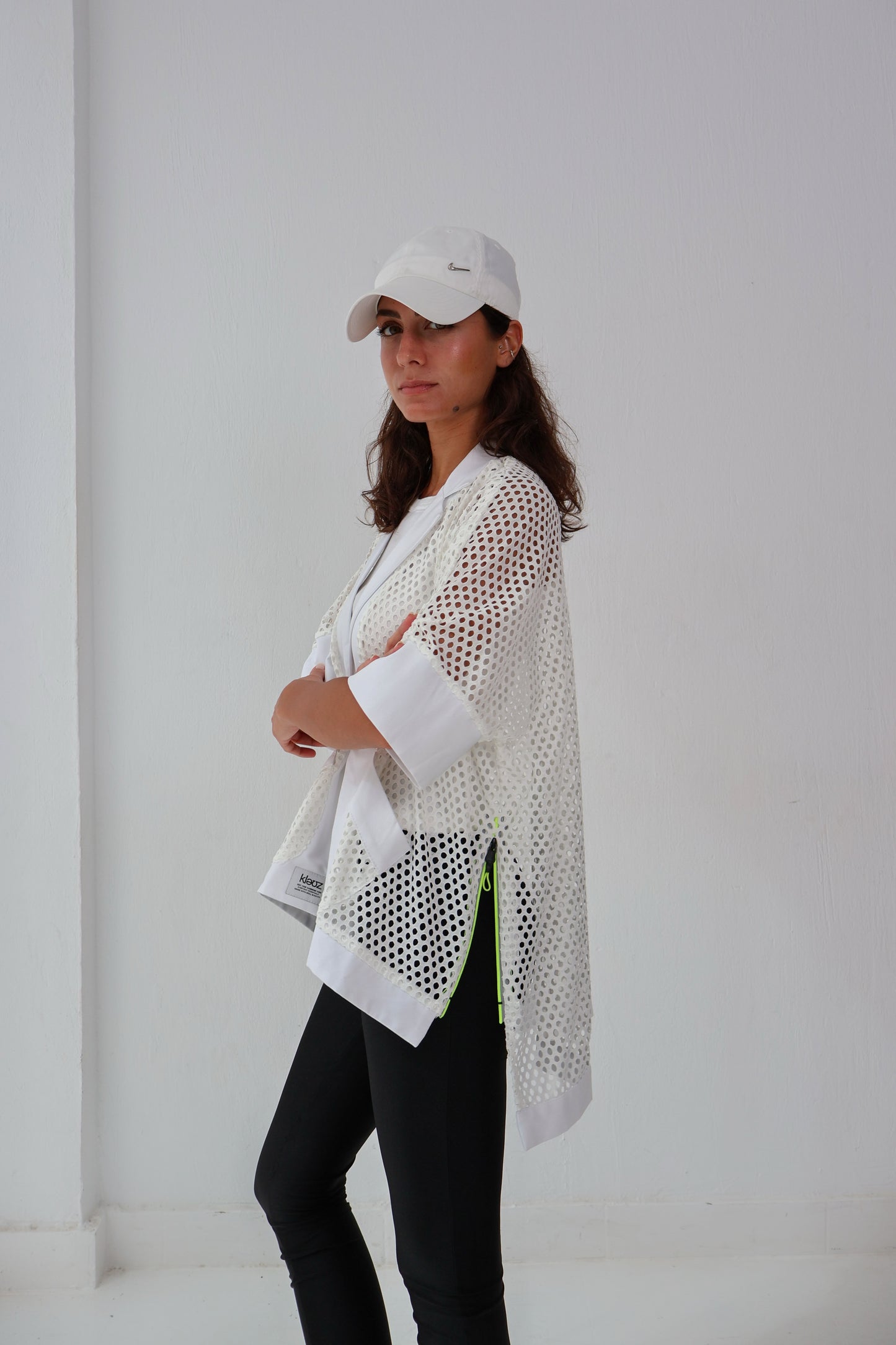 Airy Half Sleeved Jacket in White
