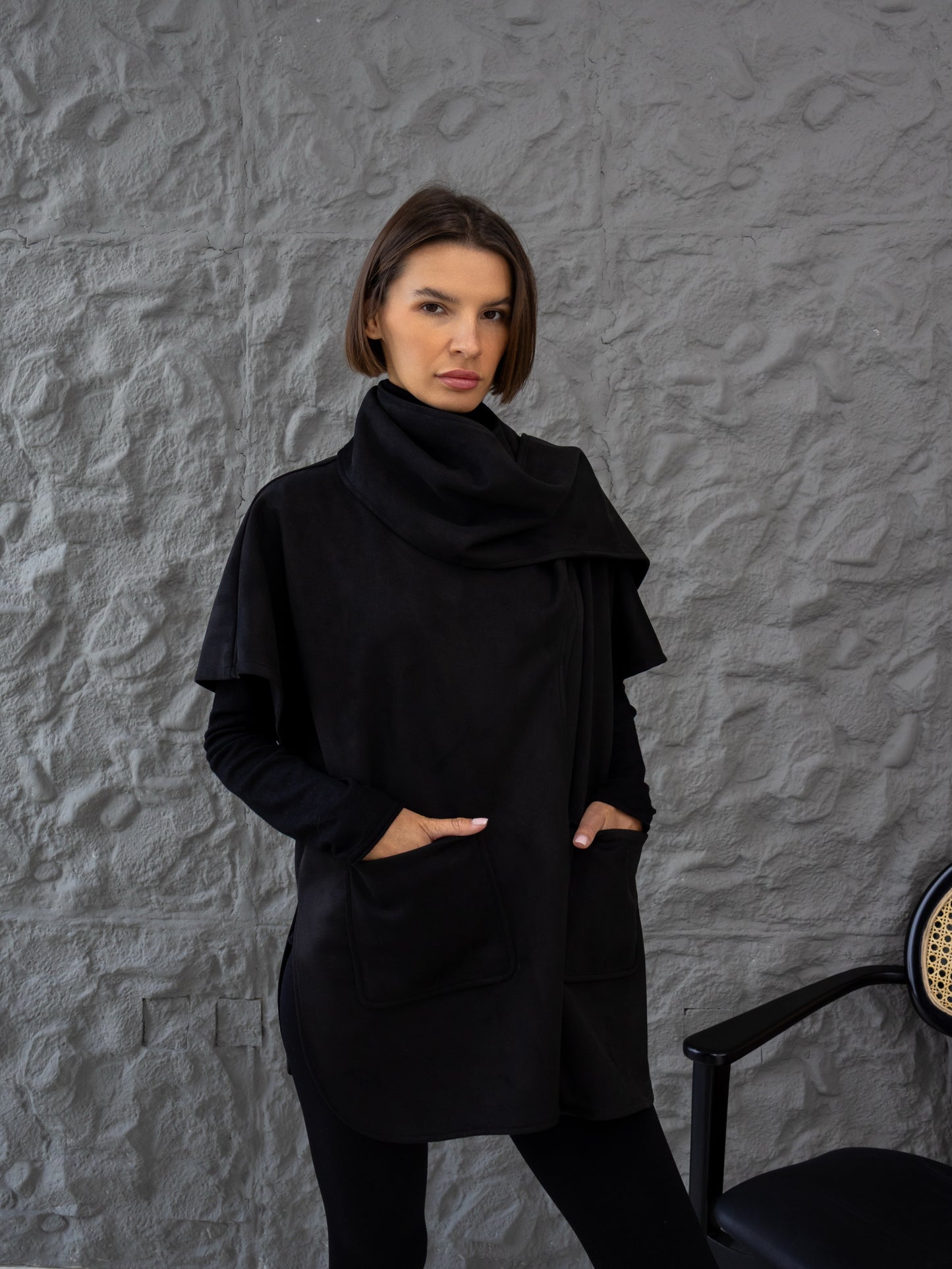 Cozy Shawl Jacket in Black