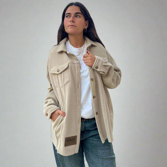 City Velvet Jacket in Beige