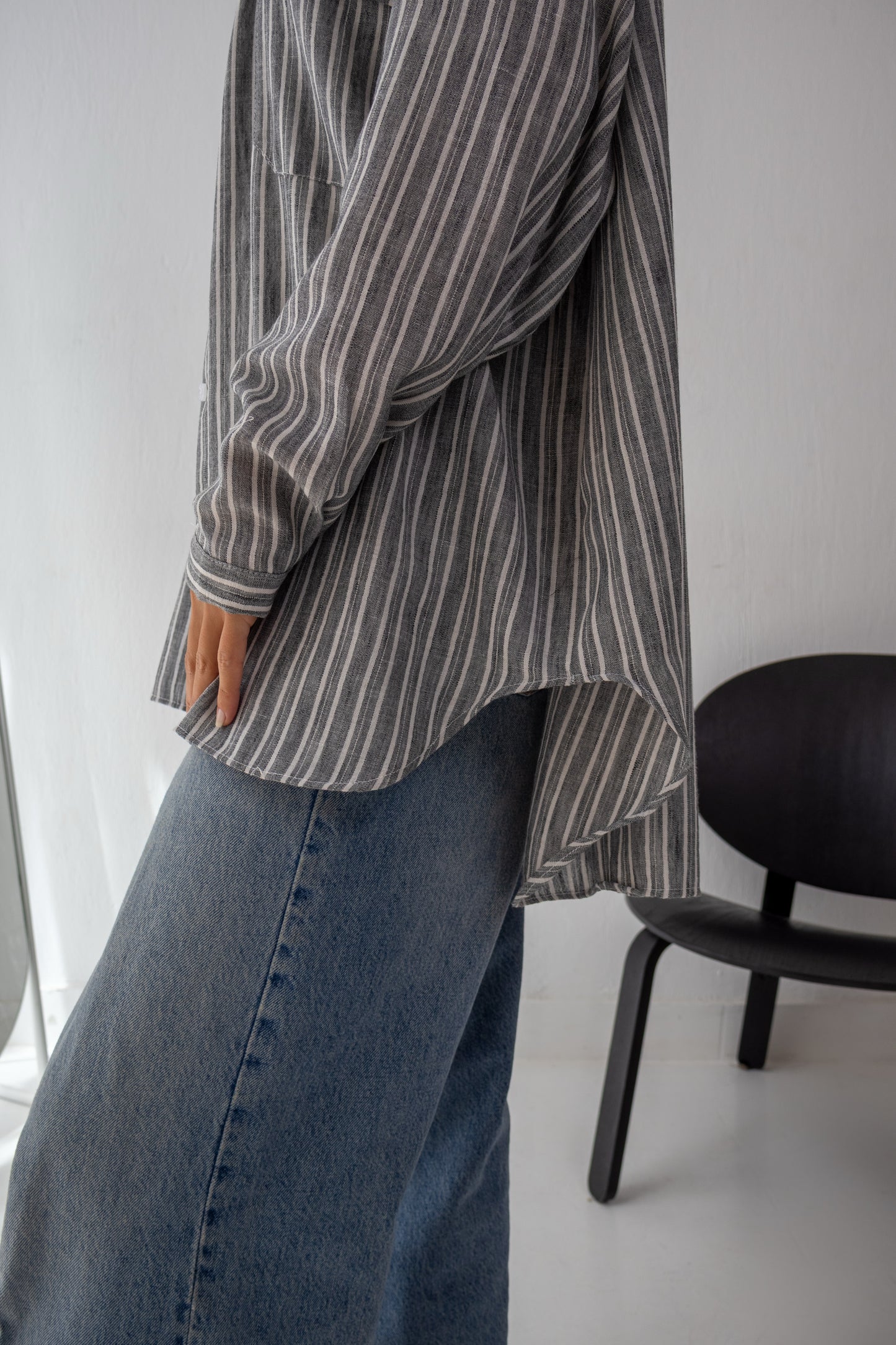 Soft Grain Chemise in Grey