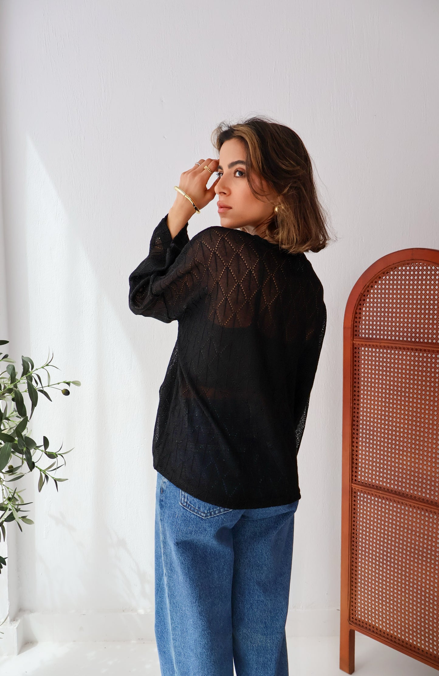 Aurea Knit Top in Black