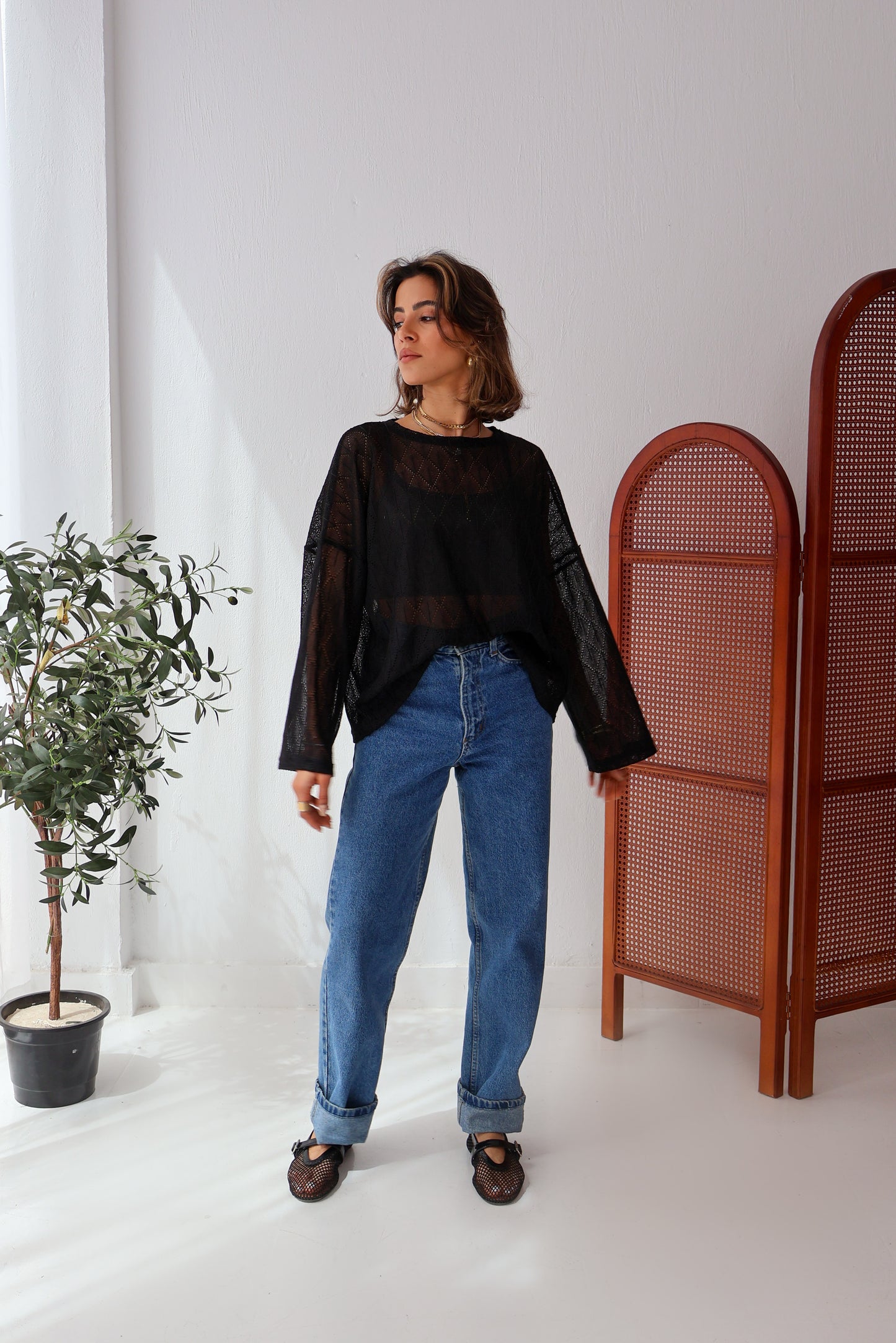 Aurea Knit Top in Black