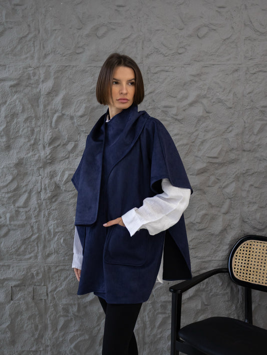 Cozy Shawl Jacket in Navy