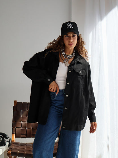 Lazy Jeans Jacket in Black