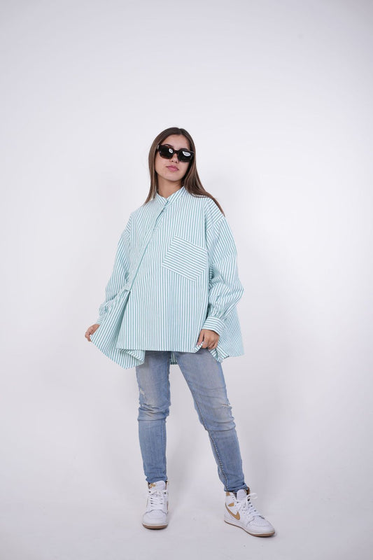 Oxford Striped Shirt In Green