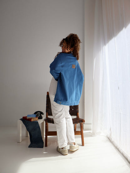 Lazy Jeans Jacket in Baby Blue