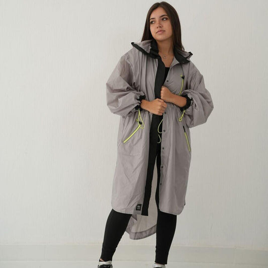 Waterproof Rain Coat in Silver