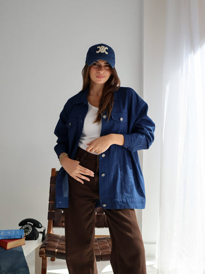 Lazy Jeans Jacket in Dark Blue
