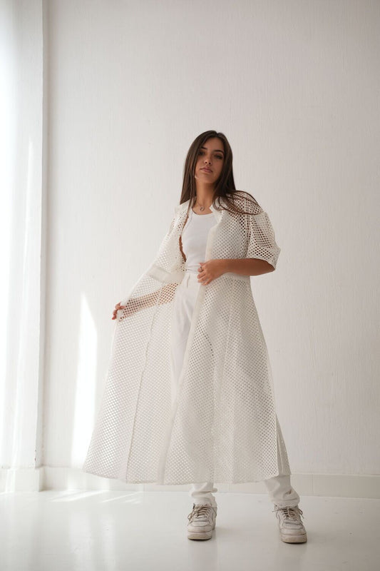 Net Dress In White