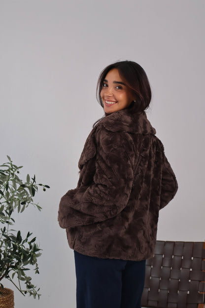 Wild Whisper Cropped Fur in Brown