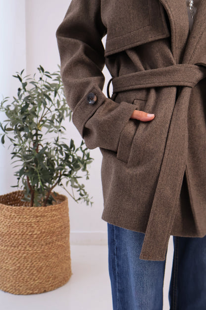 Duskline Trench Coat in Brown