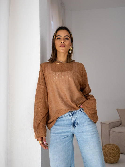Aurea Knit Top in Camel