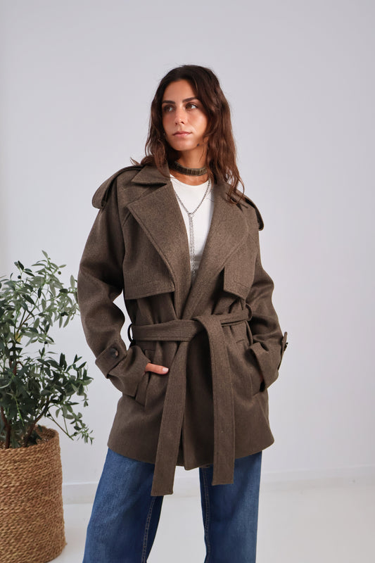 Duskline Trench Coat in Brown