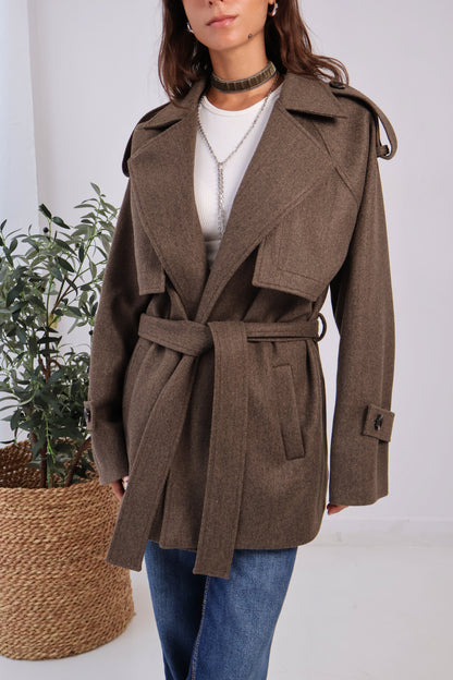 Duskline Trench Coat in Brown