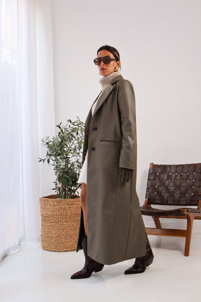 Rusted Calm Coat in Olive