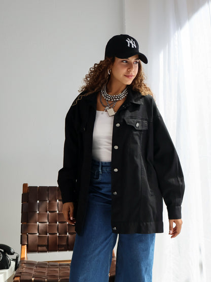 Lazy Jeans Jacket in Black