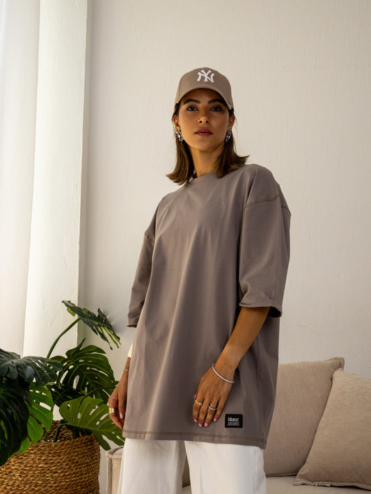 Seamless Stitch Tee in Mocha