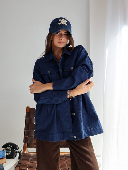 Lazy Jeans Jacket in Dark Blue