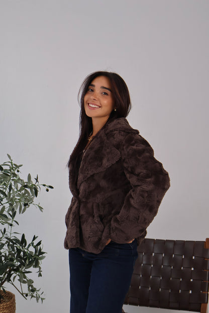 Wild Whisper Cropped Fur in Brown