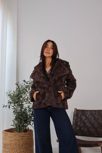 Wild Whisper Cropped Fur in Brown