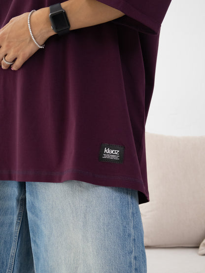 Seamless Stitch Tee in Burgundy