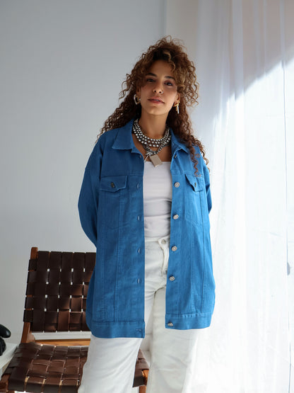 Lazy Jeans Jacket in Baby Blue